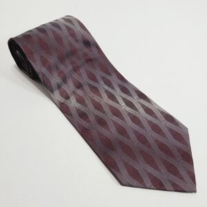 Pronto Uomo Firenze Burgundy Geometric Pattern Men's Italian Silk Neck Tie